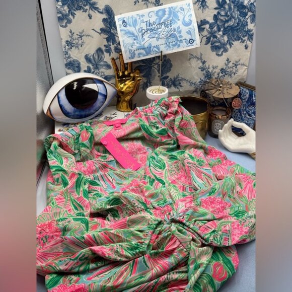 🆕 LILLY PULITZER 🧿 NWT Taviana Stretch Dress, Coming in Hot Blue Horizon, Sz 2 - Picture 2 of 16